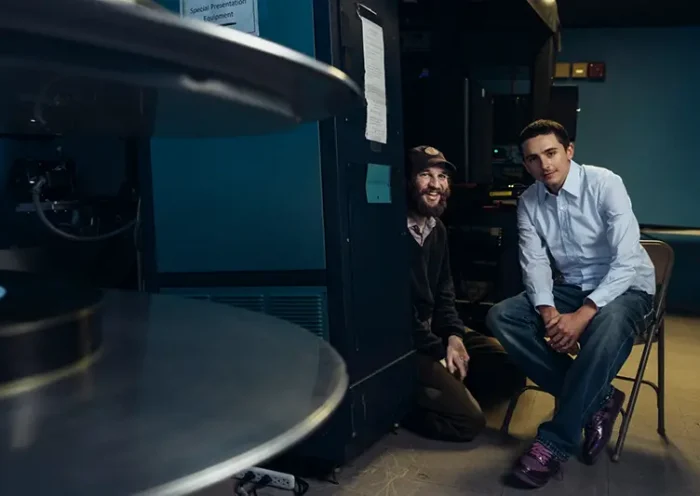 Timothée Chalamet, Josh Safdie pose for a portrait on Monday, Dec. 15, 2025 in New York. (Photo by Victoria Will/Invision/AP)