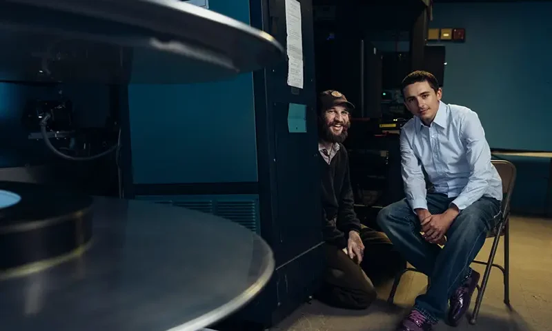 Timothée Chalamet, Josh Safdie pose for a portrait on Monday, Dec. 15, 2025 in New York. (Photo by Victoria Will/Invision/AP)
