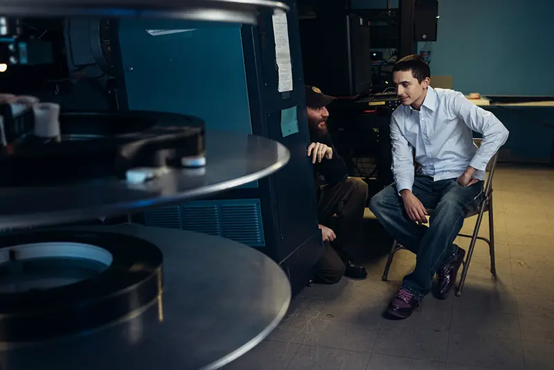 Timothée Chalamet, Josh Safdie pose for a portrait on Monday, Dec. 15, 2025 in New York. (Photo by Victoria Will/Invision/AP)