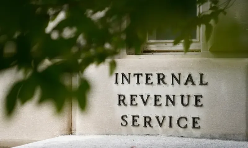 A sign is displayed outside the Internal Revenue Service building May 4, 2021, in Washington. (AP Photo/Patrick Semansky, File)